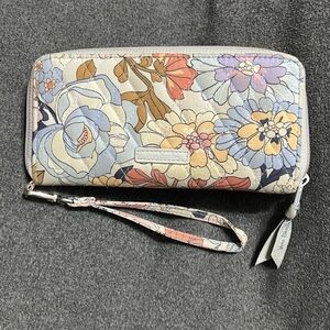 Vera Bradley Floral Zip Wristlet Wallet - Pastel Blue, Purple, Yellow, Pink